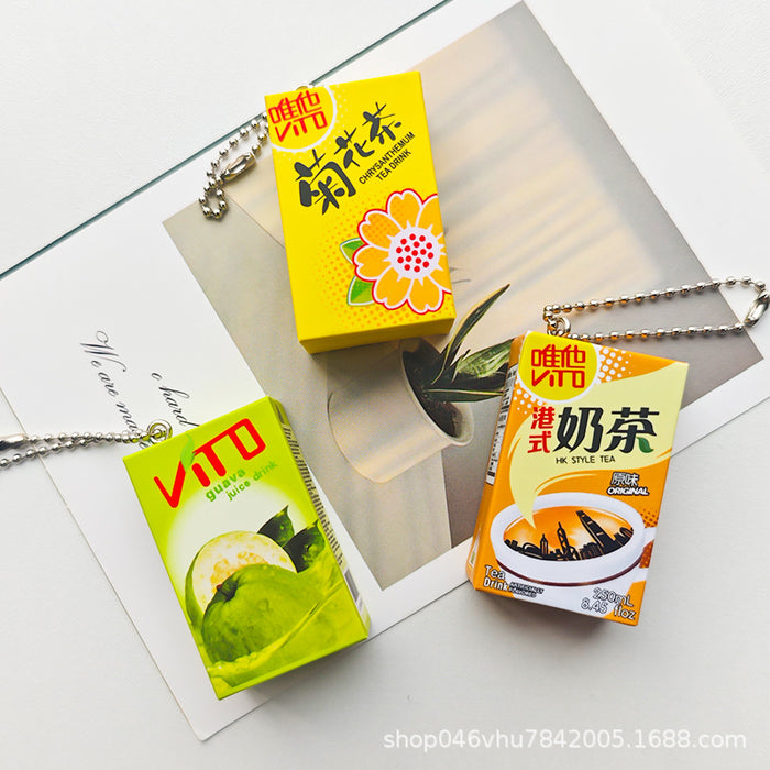 Wholesale Simulated boxed beverage bead chain pendant
