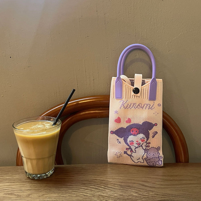 Wholesale Mobile Phone Bag Wool Knitted Small Square Bag  Small Bag Contrast Color