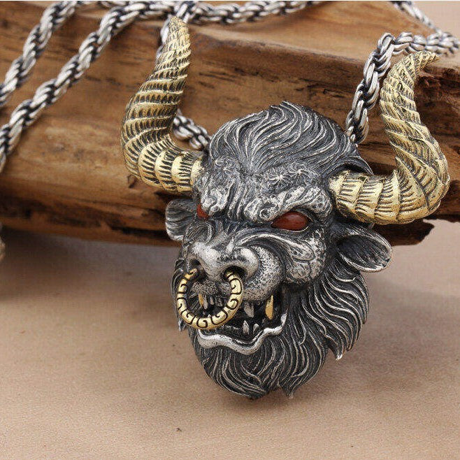 Wholesale cow head pendant Men Necklaces