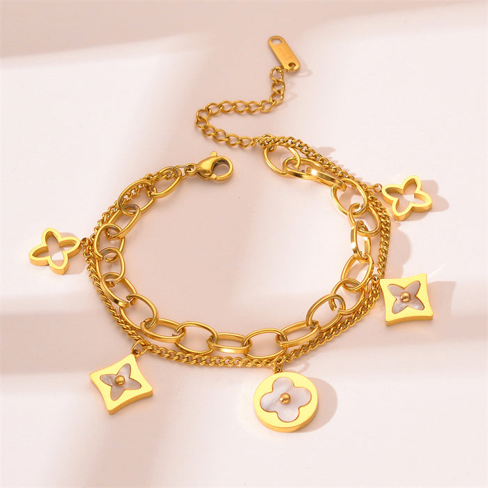 Wholesale Double Layer Stainless Steel Bracelet JDC-BT-ChengY001