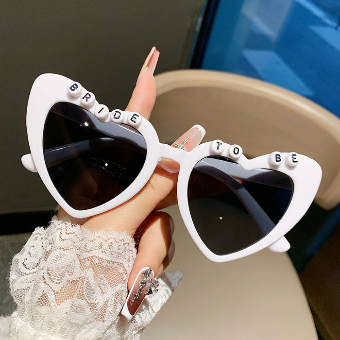 Wholesale Amazon Letter Peach Heart Sunglasses Sunglasses Glasses