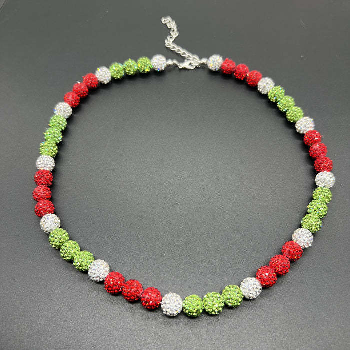 Wholesale Baseball necklace hip hop colorful diamond ball jewelry necklace