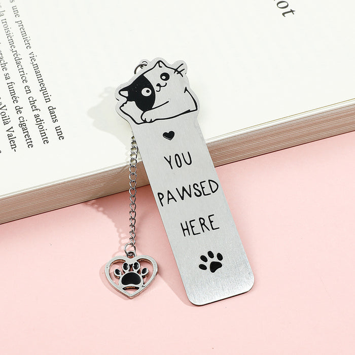 Wholesale Cute Cartoon Colorful Puppy Pattern Stainless Steel Bookmark