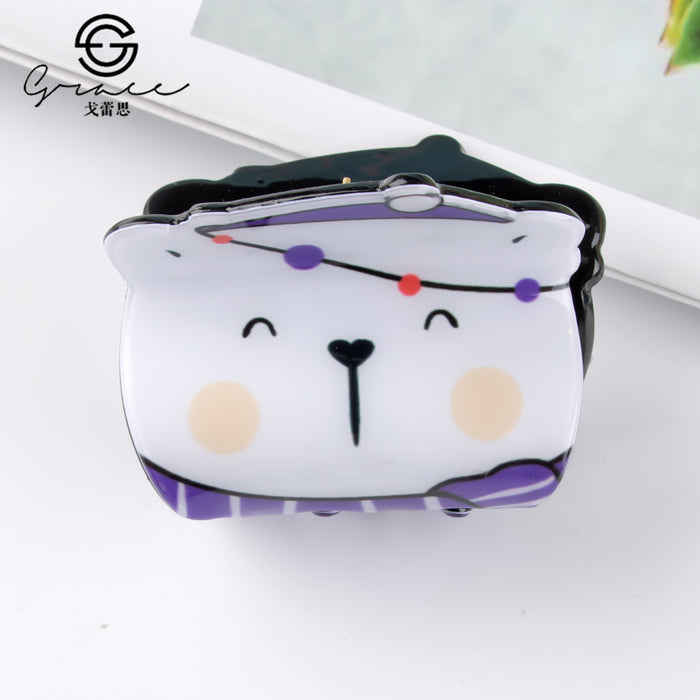 Wholesale hairpin pvc  hair clip cartoon animal hair clip back head headdress