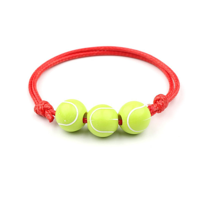 Wholesale Adjustable Elasticity Sports Bracelet, Football, Baseball Bracelet, Ball Beads, Handmade Rope