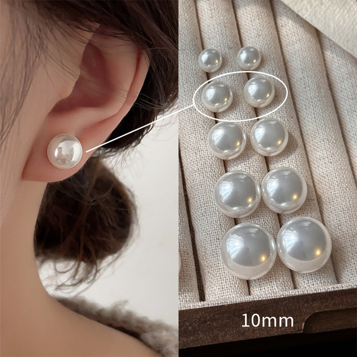 Wholesale  white pearl earrings female S925 silver needle  earrings