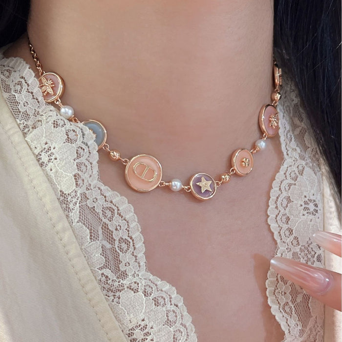 Wholesale Macaron Pentagram Bee Necklace Women's choker necklace Bracelet Earrings