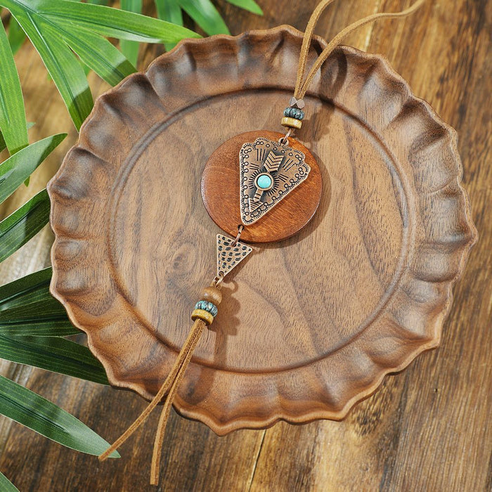 Wholesale Retro Bohemian Tassel Pendant Necklace Zinc Alloy Electroplated Geometric Pendant MOQ≥2