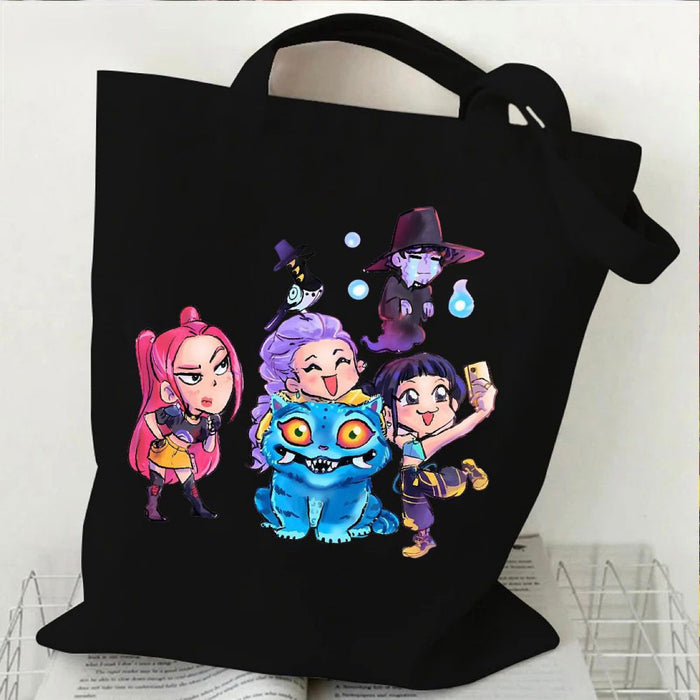 Wholesale 40cm* 34cm K-POP printed canvas large capacity handbags