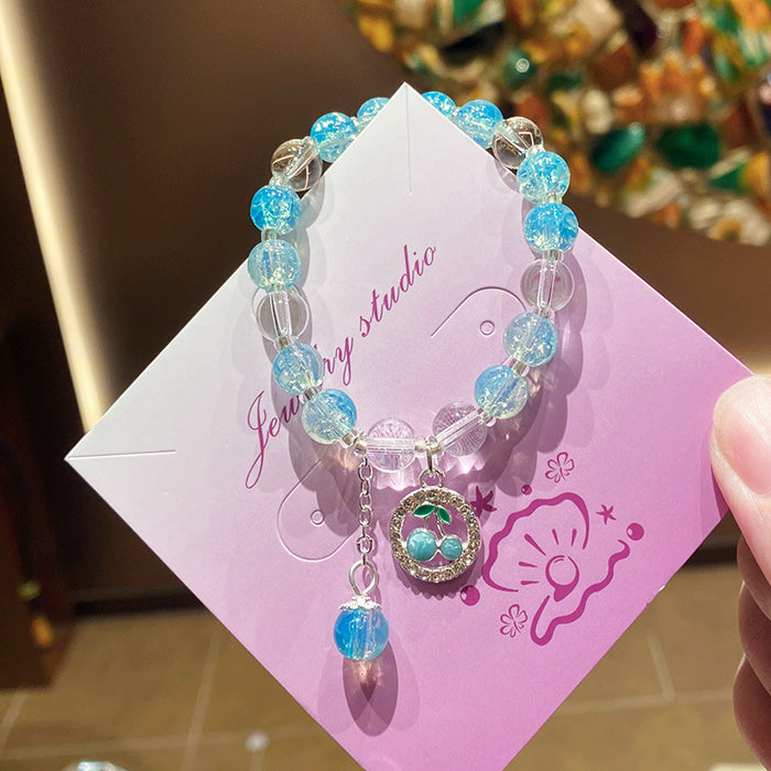 Wholesale Cherry Design Glass Beaded Bracelet Fashion Jewelry Accessory MOQ≥3