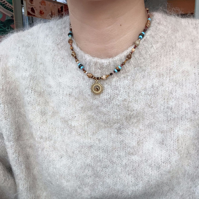 Wholesale Necklace, light luxury, high-end accessories, small sun titanium steel necklace, women's collarbone chain