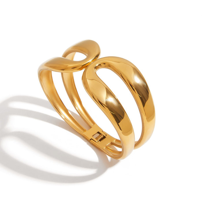 Wholesale Stainless steel open bracelet, non fading jewelry, light luxury, high-end feeling bracelet, titanium steel bracelet, jewelry