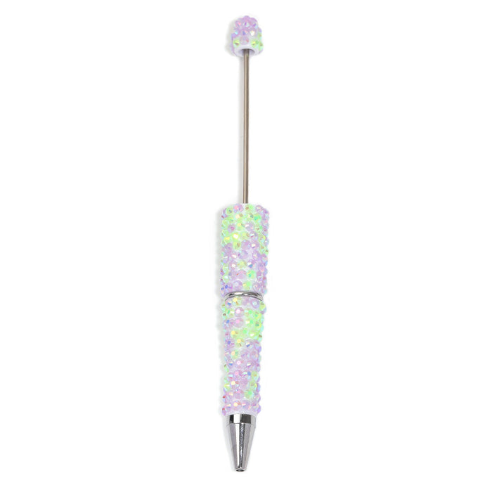 Wholesale Creative DIY full diamond beaded ballpoint pen multicolor plastic beaded pen hand-set diamond beaded pen