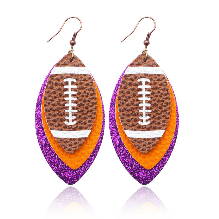 Wholesale Rugby Leopard Leaves Leather Earrings JDC-ES-YiTian013