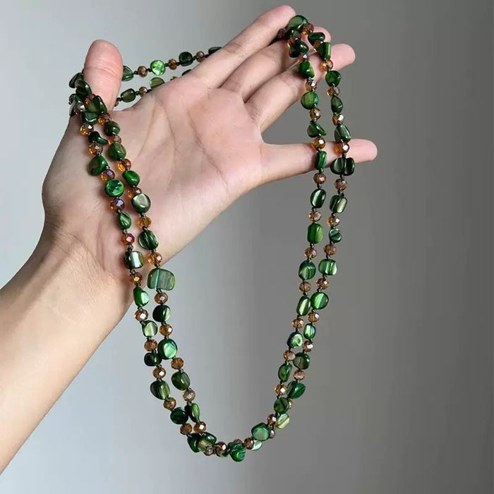 Wholesale Fashion Alloy Flower Long Chain Necklace Trendy Jewelry Accessory Gift