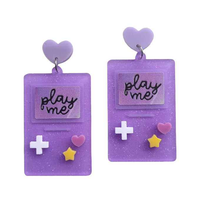 Wholesale Acrylic colorful English letters retro cute star game console earrings