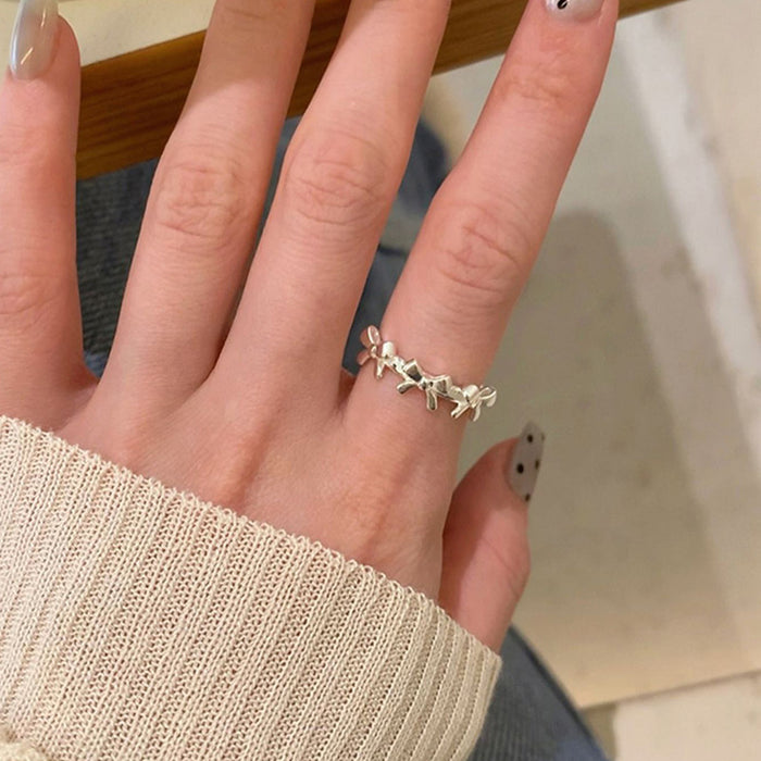 Wholesale Simple geometric lines, versatile layering, open mouth ring, index finger ring