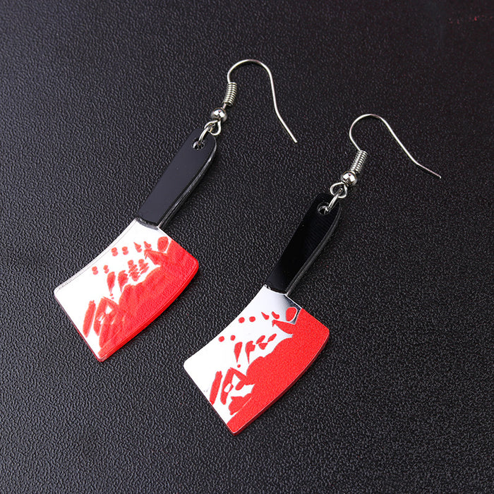 Wholesale Kitchen Knife  Mirror Acrylic Earrings  Ear Hooks  Gold and Silver Earrings