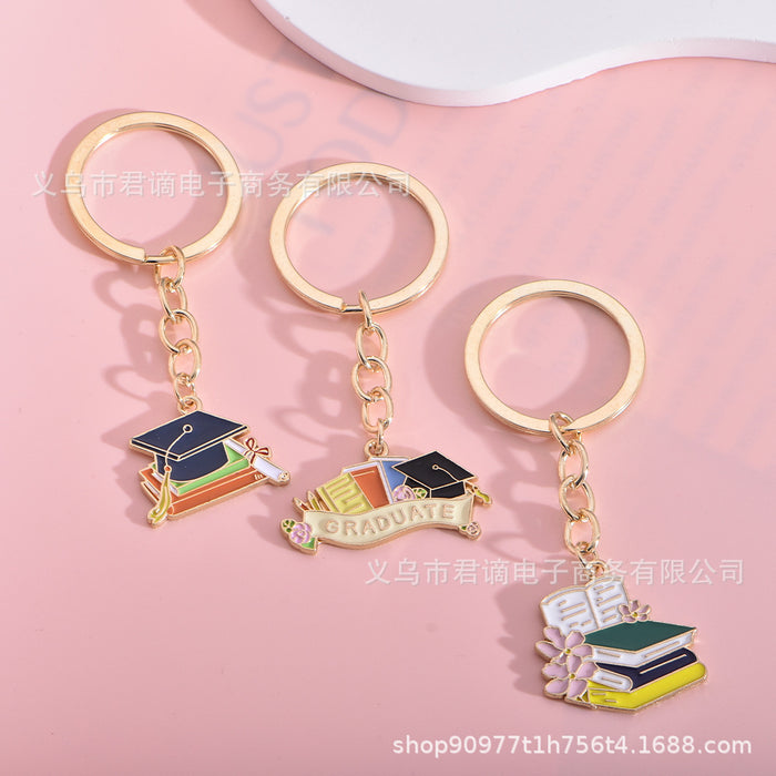Wholesale Keychain Graduation Season DIY Accessories Bachelor's Cap Bag Decoration Alloy