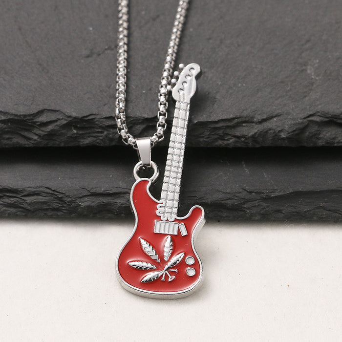 Wholesale Stainless Steel Guitar Pendant Necklace JDC-NE-Zheq003