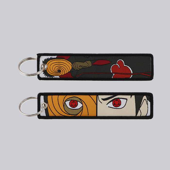 Wholesale Cartoon Anime Woven Label Keychain Pendant  Fabric Anime Peripheral
