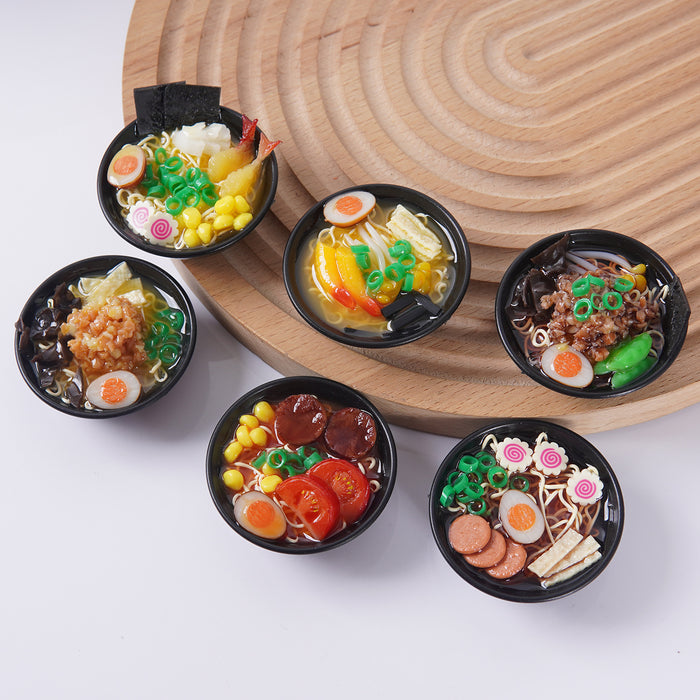 Wholesale PVC Simulated Seafood Ramen Keychain Bag Charm Decorative Accessory MOQ≥2