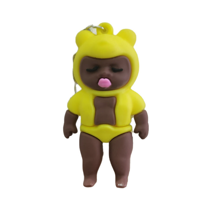 Wholesale 3pcs Black Doll Keychain Plush Doll Toy