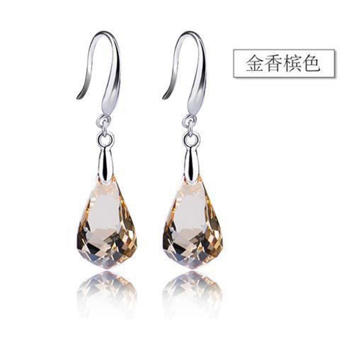 Wholesale Earrings Artificial Crystal Cute Drop Shape JDC-ES-FanMeng003