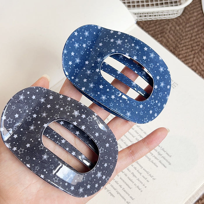 Wholesale PVC Large Claw Clip Polka Dot Star Print Hollow Hair Accessory for Everyday Styling