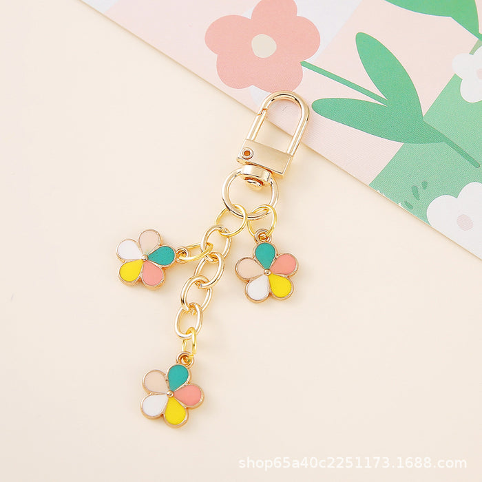 Wholesale flower keychain creative bag pendant for girlfriends fresh small gifts