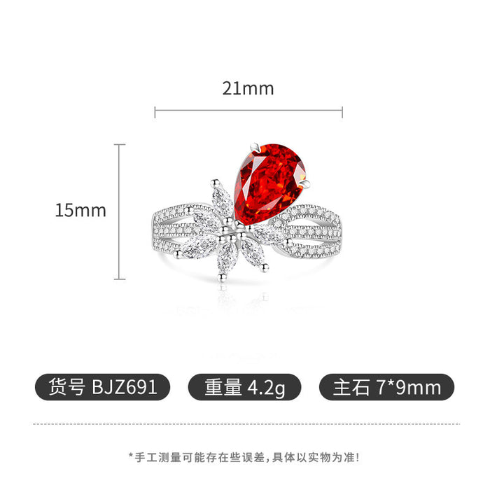 Wholesale Geometric Ice Flower Cut Ring  Real Gold Electroplated Fashion Jewelry Accessory for Boutique Resale