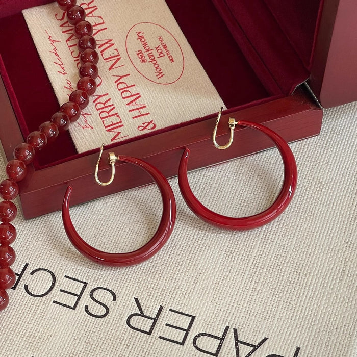 Wholesale Retro large ear rings and earrings for women, versatile and luxurious for daily use. No ear holes, female ear clips, earrings