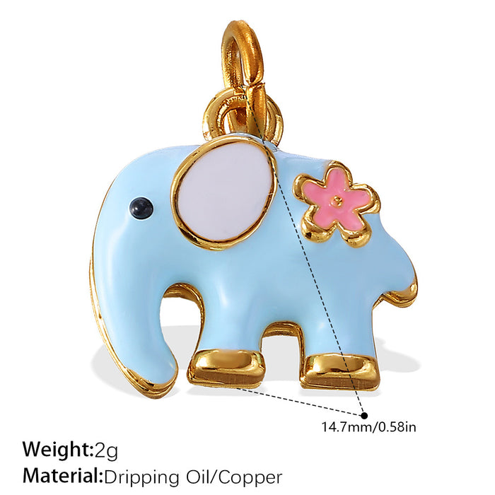 Wholesale Cartoon Cute Stereo Elephant Puppy Oil Dripping Pendant Decorative Accessories Mobile Phone Pendant