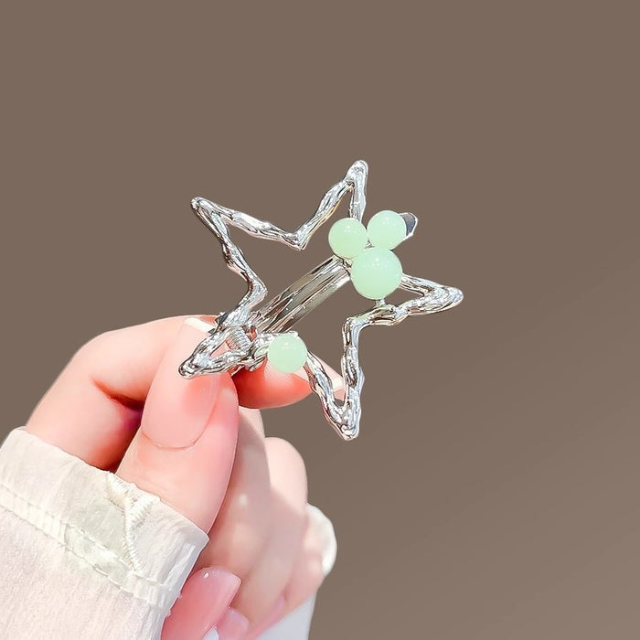 Wholesale Pearl star hairpin, forehead, broken hair, side clip, duckbill clip, edge clip, cute clip