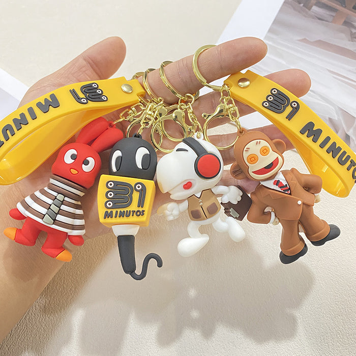 Wholesale Cartoon Broadcasting Doll Keychain Couple Bag Key Pendant Creative Key Chain Pendant Small Gift
