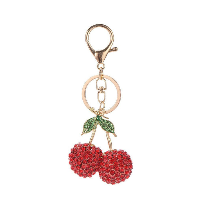 Wholesale Cherry Keychain Red Fruit Shape Key Ring Graduation Gift Decorative Accessory