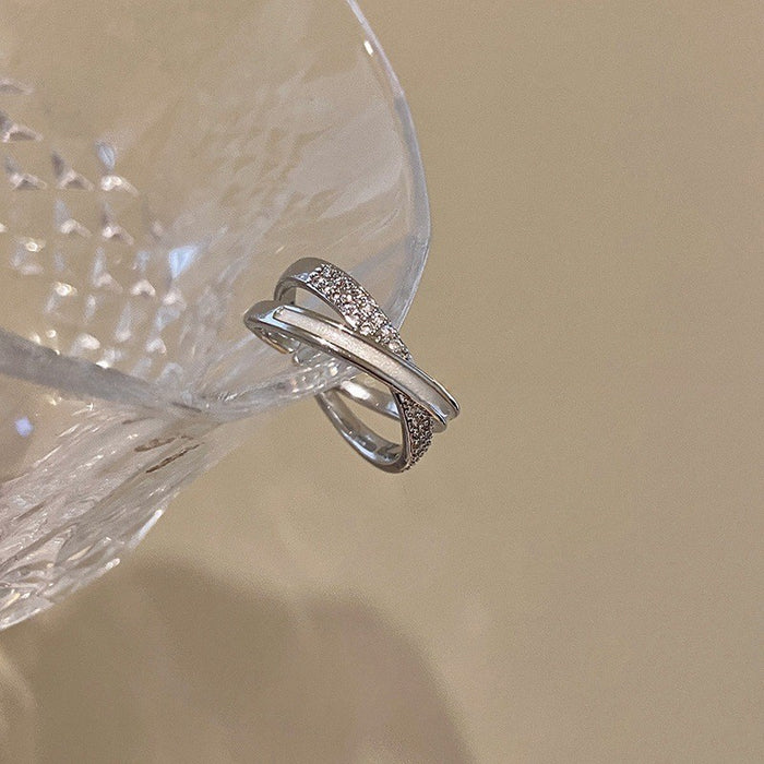 Wholesale New cross letter ring with niche design, high-end sense, fashionable personality, trendy index finger ring