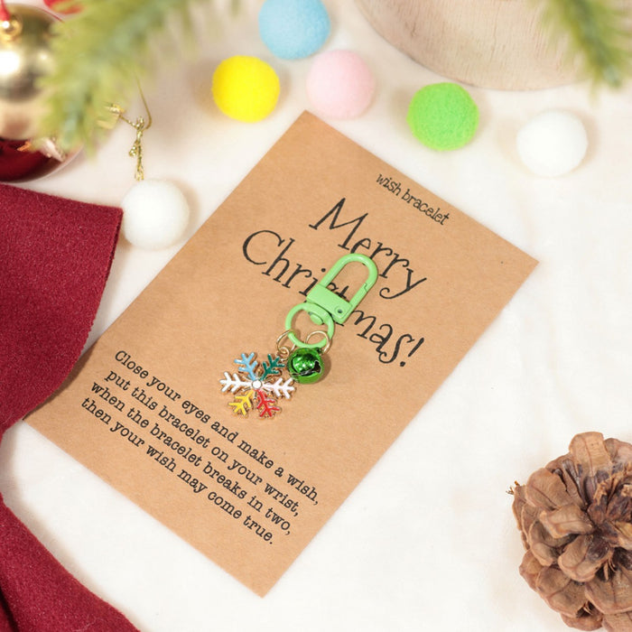 Wholesale Christmas gift keychain cartoon bell old man snowflake pendant bag jewelry pendant