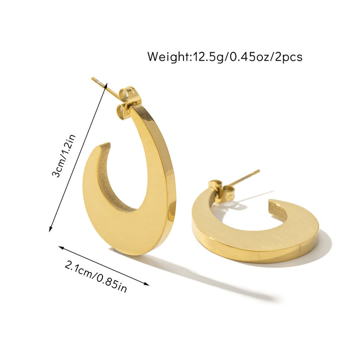 Wholesale Geometric Stainless Steel Earrings for Women Gold-Plated