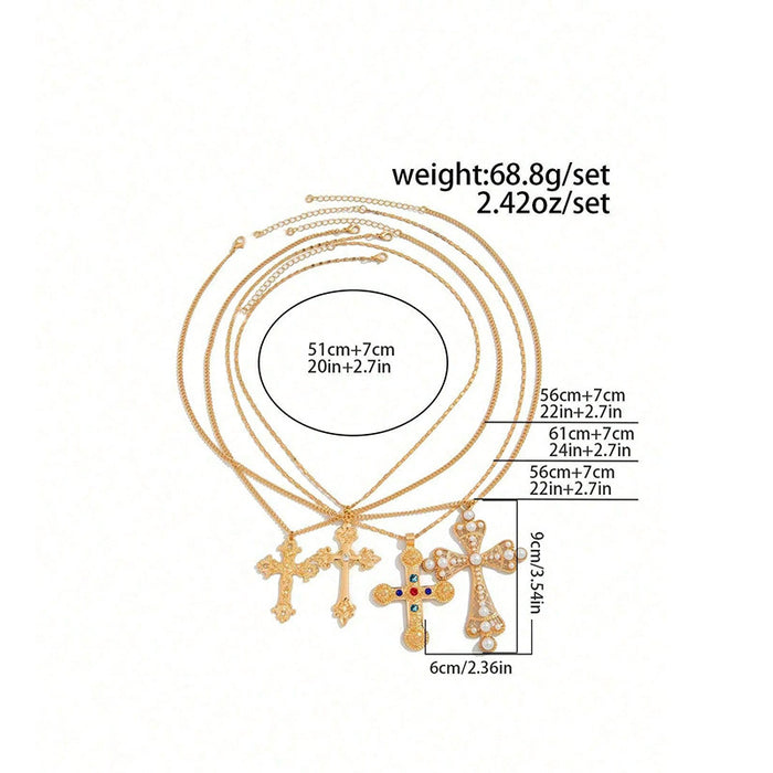 Wholesale Geometric cross necklace set