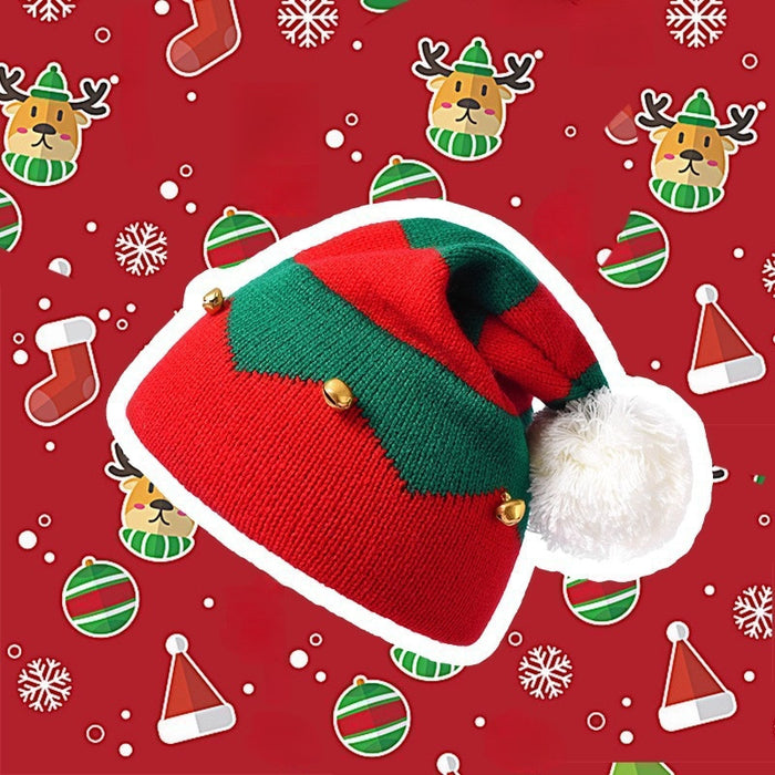 Wholesale  bell ball Christmas hat  knitted wool hat