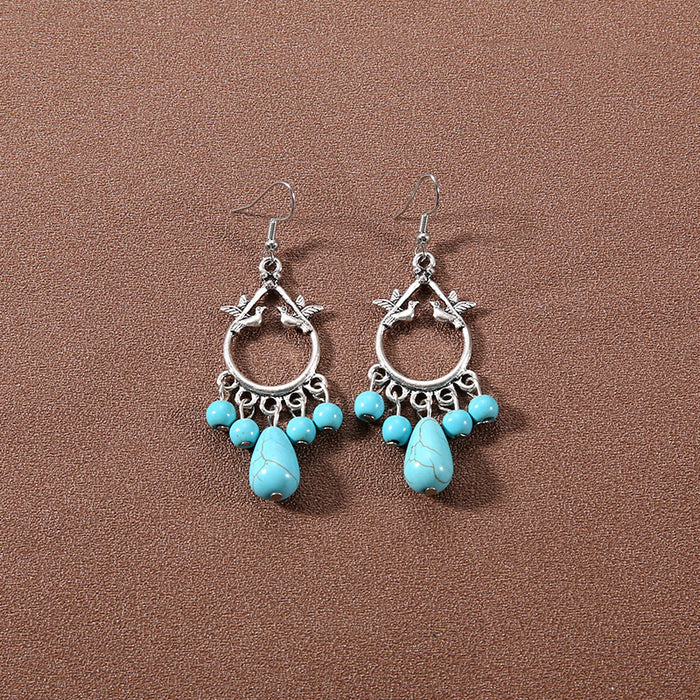 Wholesale Alloy Bohemian Ethnic Style Su Song Stone Earrings JDC-ES-Gumi007