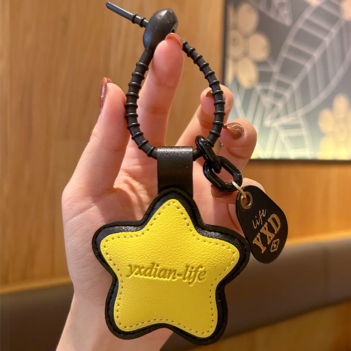 Wholesale Five-pointed Star Leather Keychain JDC-KC-WWX005