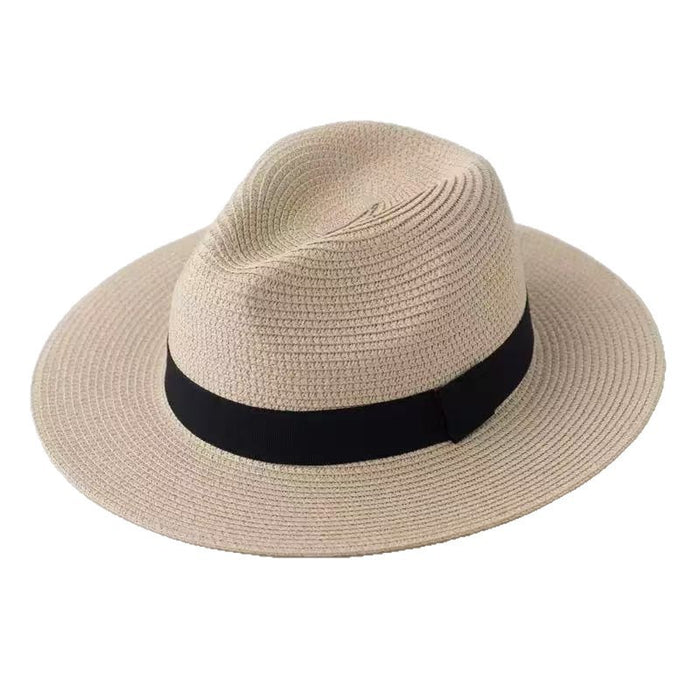 Wholesale Flat Top Straw Hat Women's Beach Top Hat Woven Sun Hat Summer