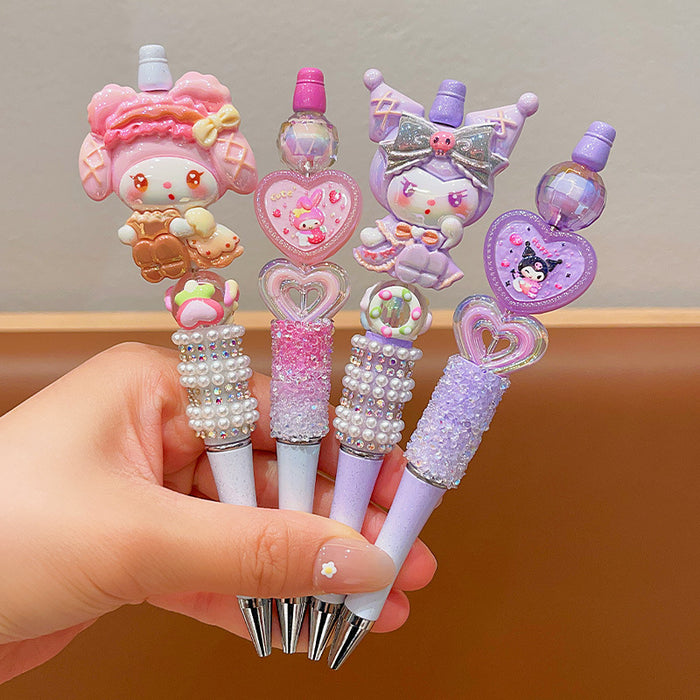 Wholesale Crystal Flash Diamond Rotary Gel Pen Dream Student Beaded Pen Cartoon Signature Pen
