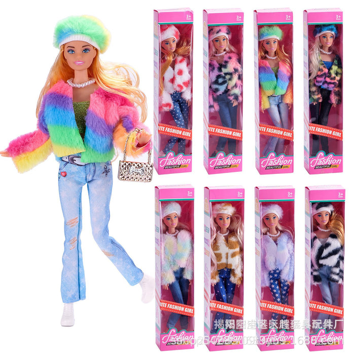 Wholesale Supermodel doll multicolor plush jeans hat suit