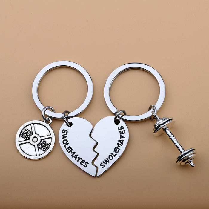 Wholesale Electroplated keychain pendant, heart-shaped hanging tag, stainless steel keychain