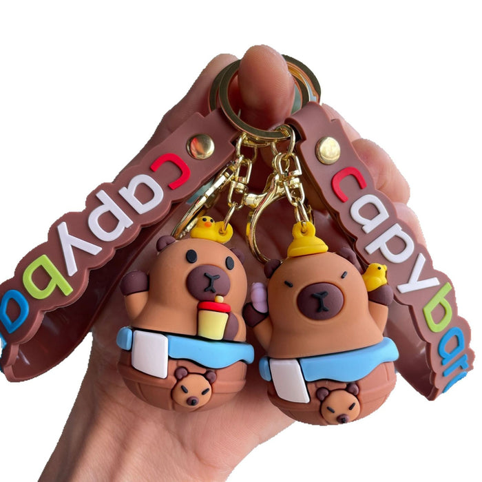 Wholesale Cute cross dressing keychain cartoon figurine pendant couple backpack hanging accessories car keychain wholesale