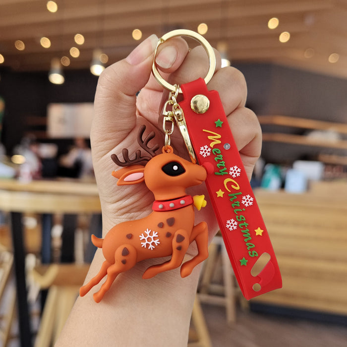 Wholesale Cartoon Christmas Silicone Doll Keychain JDC-KC-ZhuoRan026