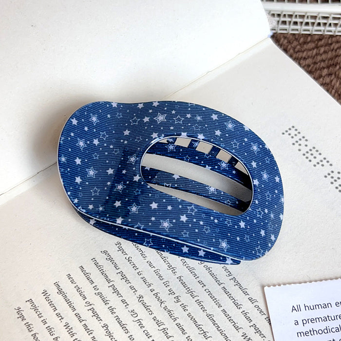 Wholesale PVC Large Claw Clip Polka Dot Star Print Hollow Hair Accessory for Everyday Styling